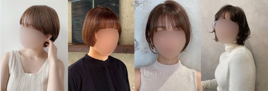 面長さんに似合うミニボブ