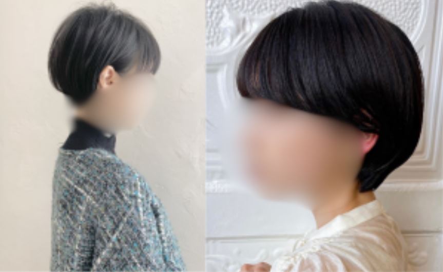 黒髪ショート×前髪ありで丸顔