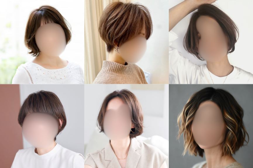 40代丸顔向け簡単セットのボブ